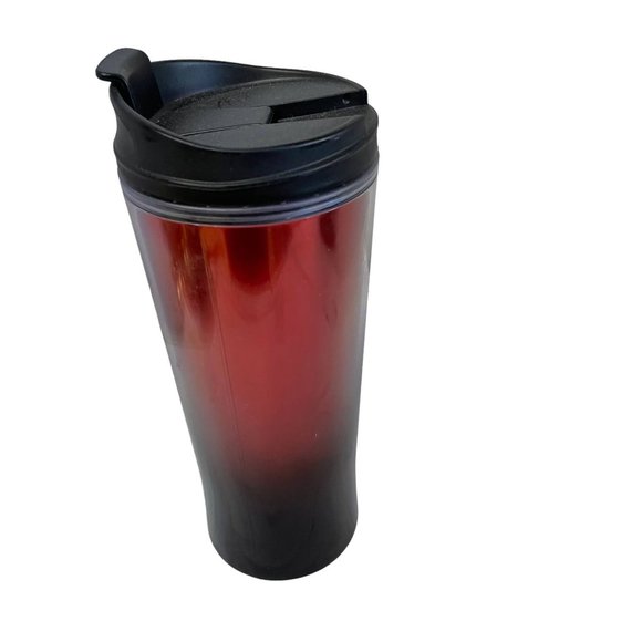 Vintage STARBUCKS OMBRE TUMBLER Mugs Cups Red Black Ombre 2009 Travel 12oz 8" - Picture 4 of 7
